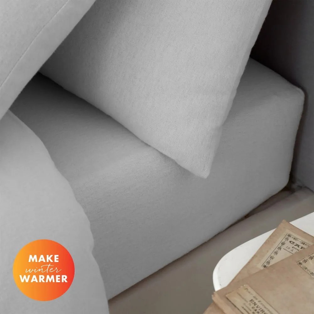 Szürke pamut lepedő 90x190 cm – Catherine Lansfield