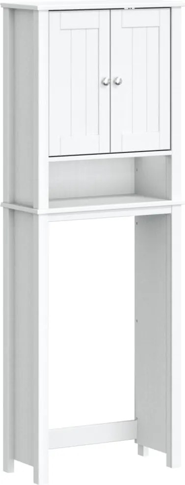 vidaXL BERG fehér tömör fa WC feletti tároló 60 x 27 x 164,5 cm