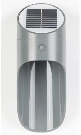 LED Napelemes érzékelős fali lámpa PALESA LED/1W/3,7V IP65 1800 mAh szürke