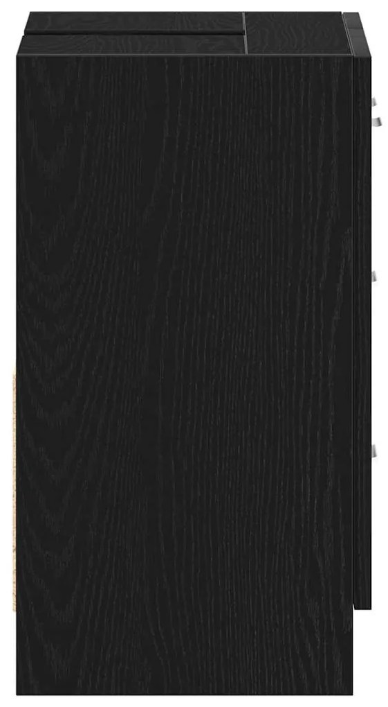 fekete tölgy színű szerelt fa mosdószekrény 63x30x54 cm