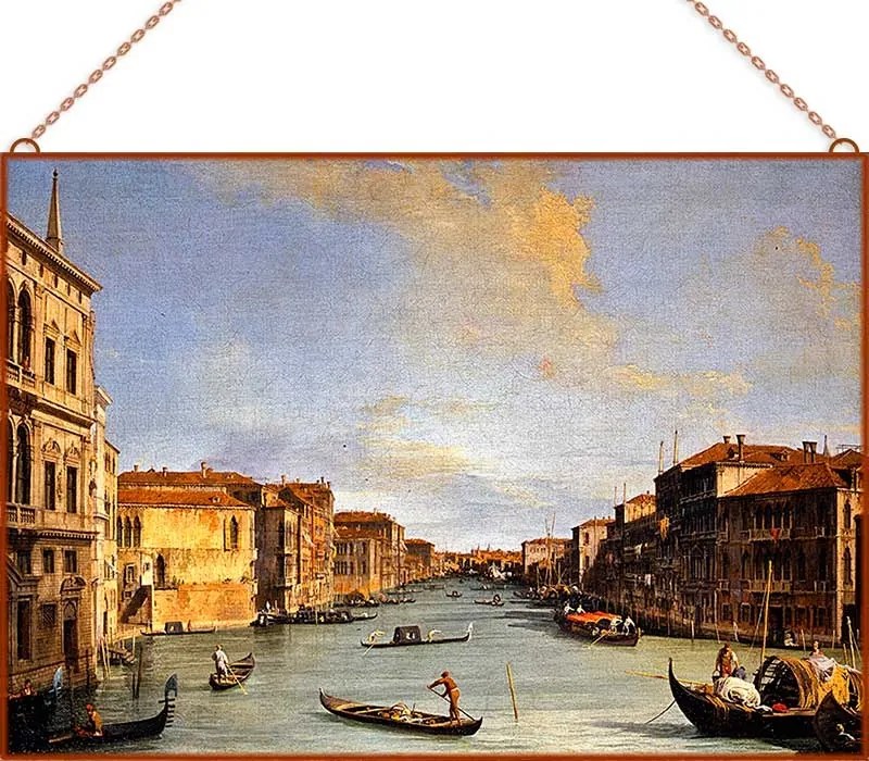Canaletto - View of the Grand Canal üvegkép, falikép