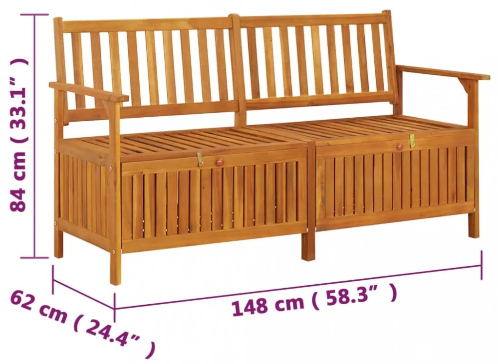 tömör akácfa tárolópad 148 cm