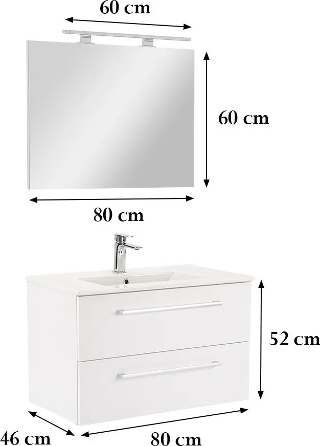 Vario Clam 80 Fürdőszoba komplett szekrény