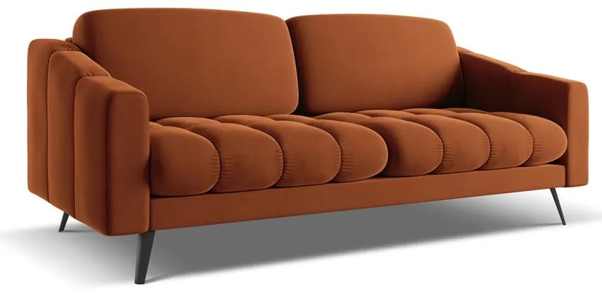 Narancssárga bársony kanapé 202 cm Nalu – Makamii