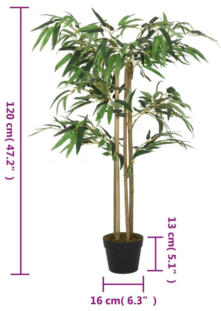 zöld mű bambusz fa 760 levéllel 120 cm