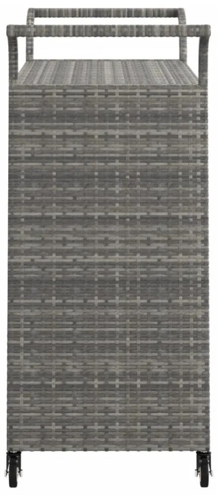 szürke polyrattan bárkocsi fiókkal 100 x 45 x 97 cm