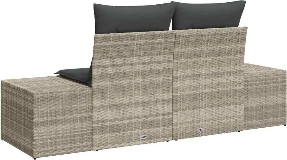 vidaXL Kerti kanapé párnával Szürke 184 x 62 x 69 cm polirattan