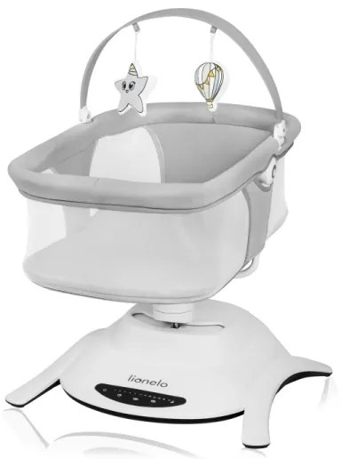 Lionelo - 2 az 1-ben baba ringató zenével BELLA Grey Concrete + távirányító