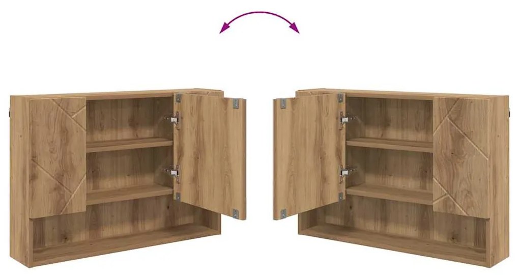 Fürdőszoba bútor szett 2 pcs kézműves tölgy 76.5 x 35 x 64 cm