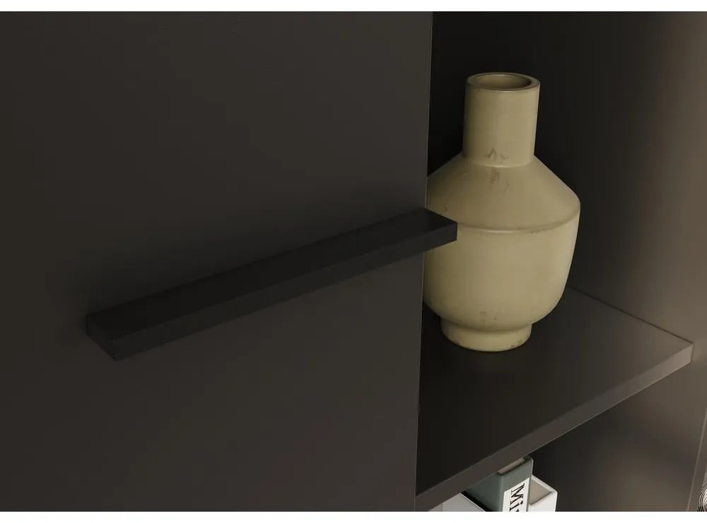 Antracitszürke könyvespolc 64x120x34 cm Rovigo – Germania