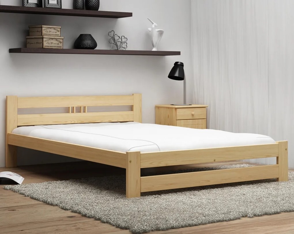 AMI nábytek Fenyő ágy 180x200 cm LUX VitBed lakkozás nélkül