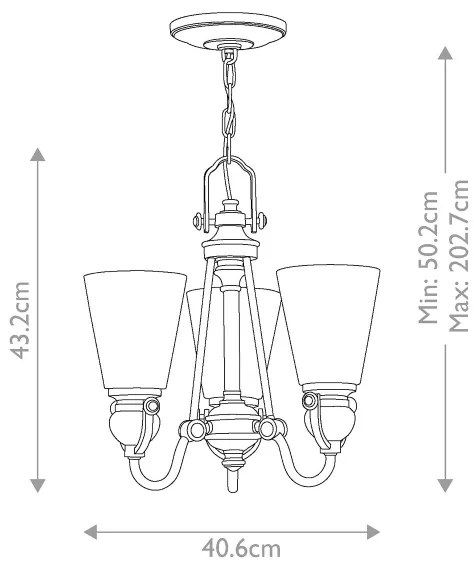 Hinkley HK-MAYFLOWER3 - Csillár láncon MAYFLOWER 3xE27/60W/230V