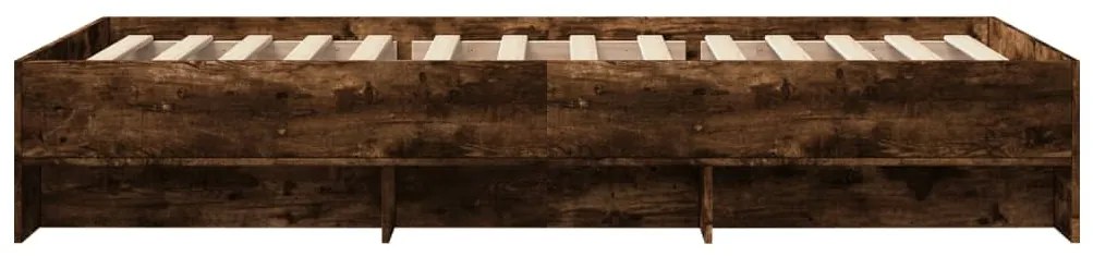 füstös tölgy színű szerelt fa ágykeret matrac nélkül 90x200 cm