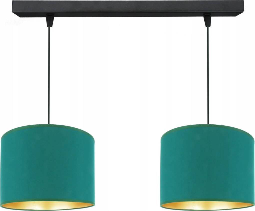 Modern függőlámpa lámpabúrával, üveg zöld színben, 20 cm, nappaliba, Led Új