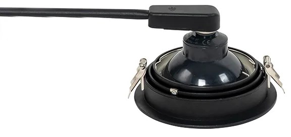 Kerek beépíthető reflektor fekete állítható - Chuck 111