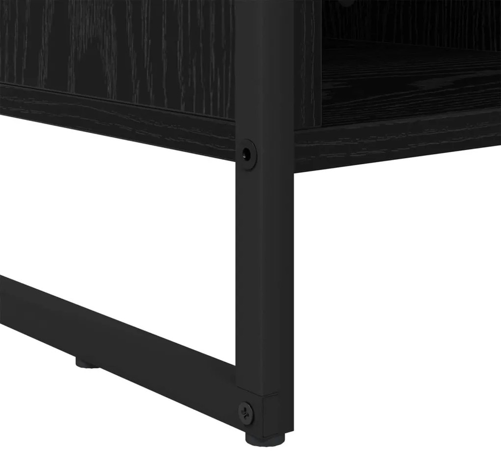 Cipőszekrény tárolóval Fekete tölgy 60 x 35 x 44 cm Faanyag