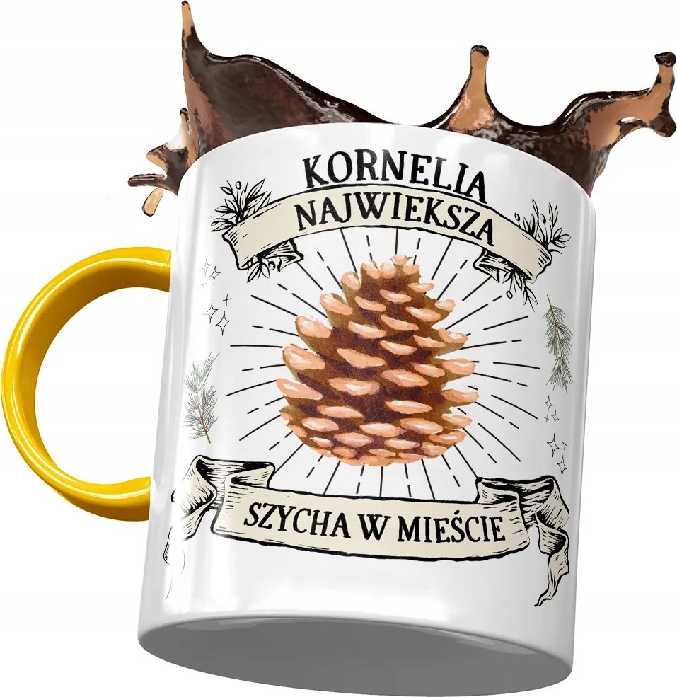 Sárga Bögre Kornélia Barátnőknek Ajándék Nyomtatott Fotóval