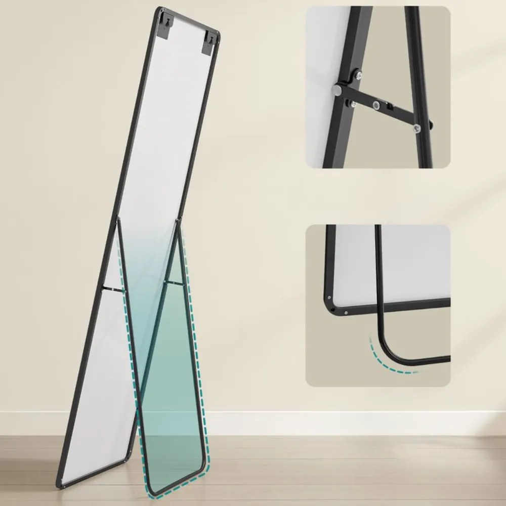 NOIR téglalap alakú tükör, 160x50 cm, fekete SongmicsHome