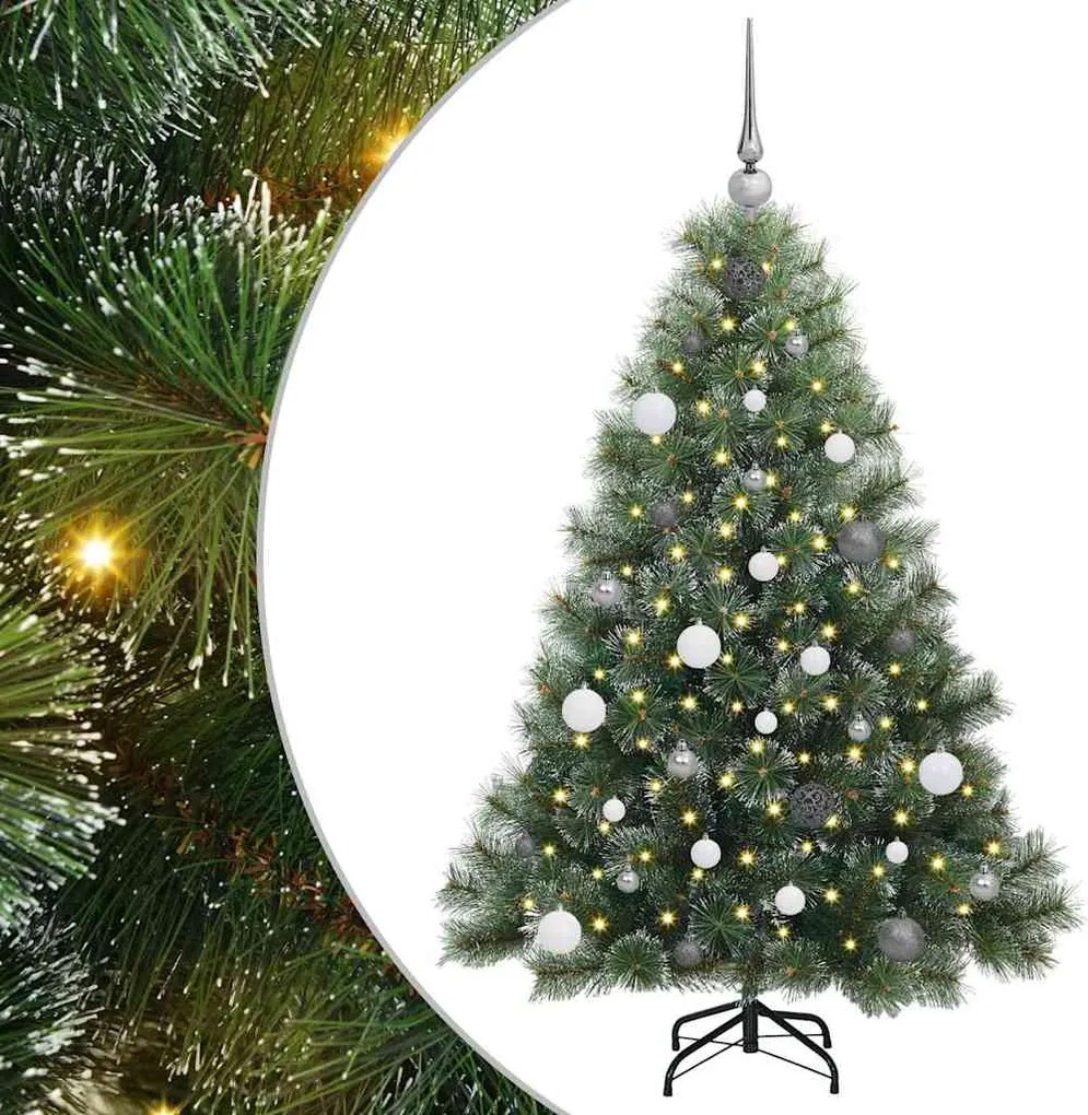 vidaXL Mű karácsonyfa 150 LED-del állvánnyal Zöld 150 cm PE és PVC