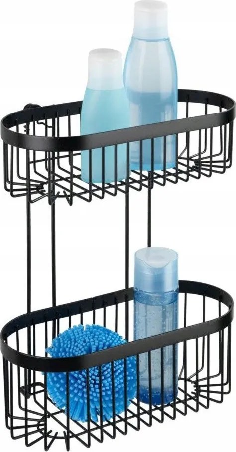 Polc Szett Függő fürdőszobai polc fekete színben