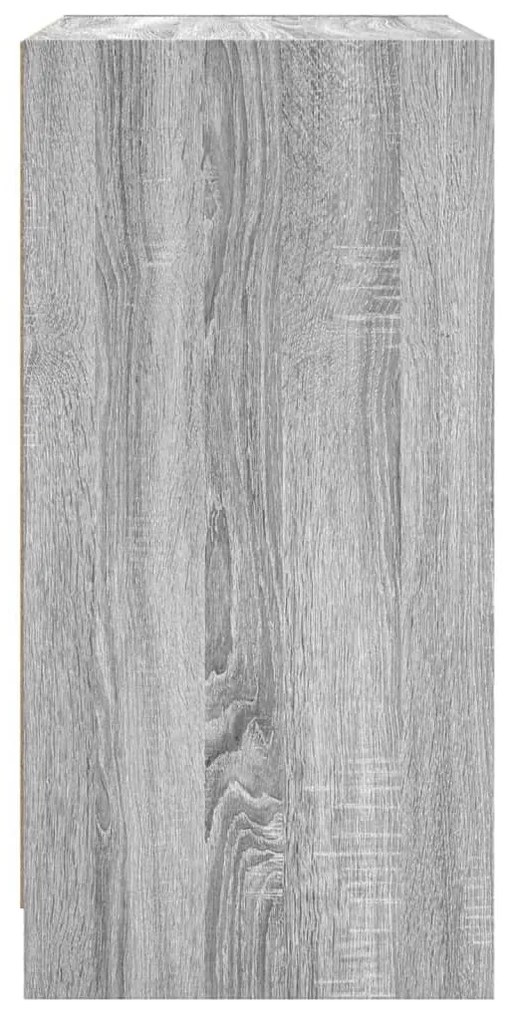 szürke sonoma színű kisszekrény üvegajtókkal 68 x 37 x 75,5 cm