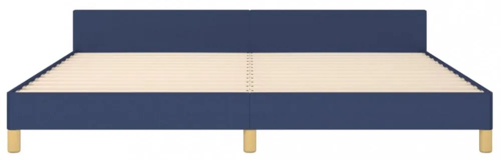 kék szövet ágykeret matrac nélkül 200 x 200 cm