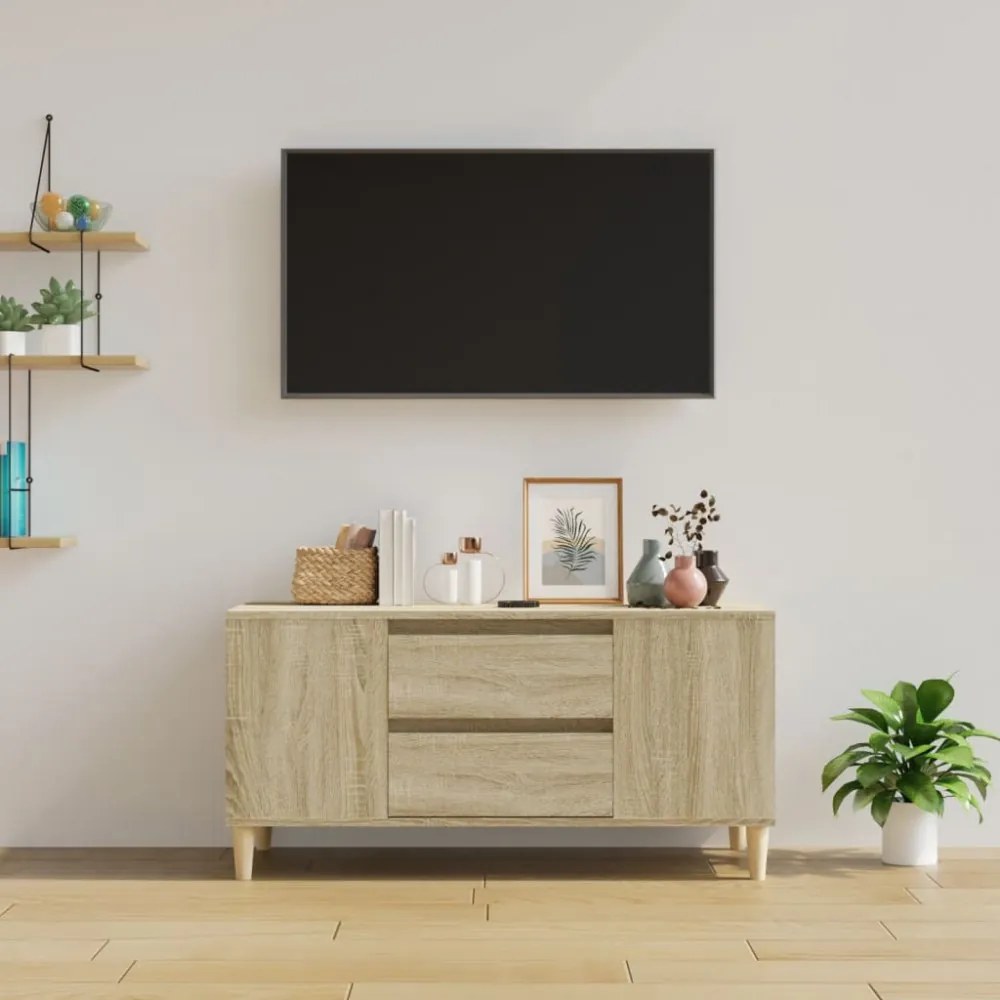 sonoma tölgy színű szerelt fa fali TV-szekrény 102x44,5x50 cm