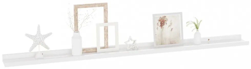 4 db magasfényű fehér fali polc 115 x 9 x 3 cm