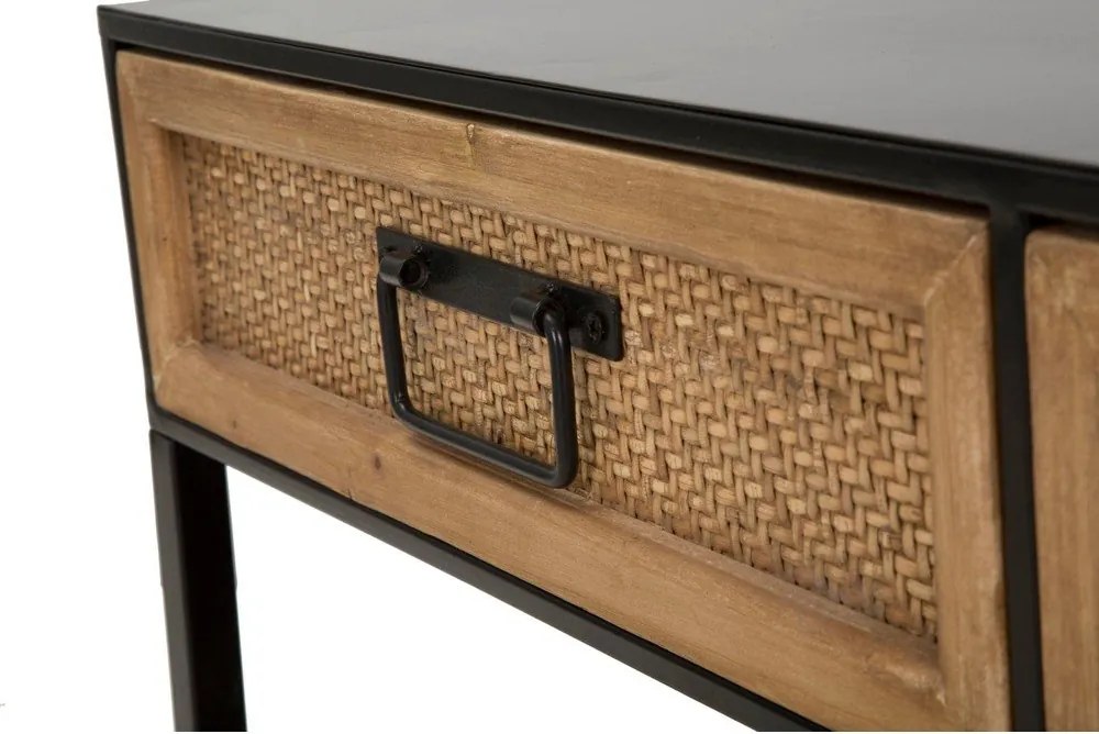 Fekete-natúr színű fém TV-állvány 95x38x38 cm Hanoi – Mauro Ferretti