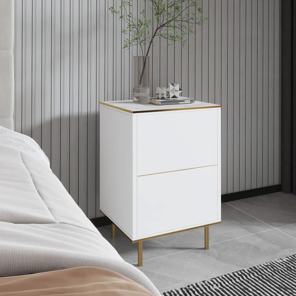 Éjjeliszekrény Imaj Marble White