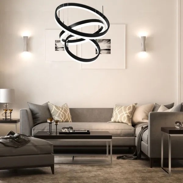 LED dimmelhető csillár zsinóron LED/86W/230V 3000K fekete