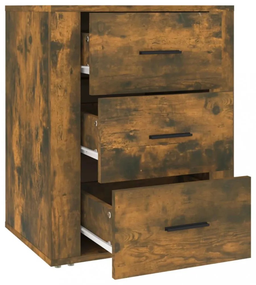 füstös tölgy színű szerelt fa éjjeliszekrény 50 x 36 x 60 cm