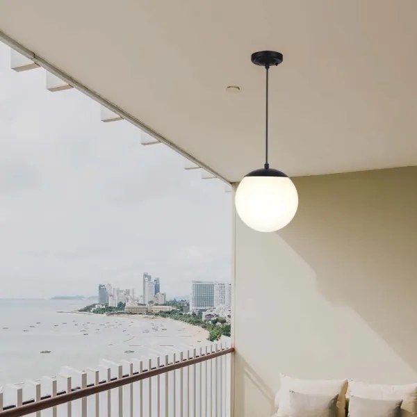 Kültéri csillár zsinóron 1xE27/60W/230V IP44 fekete