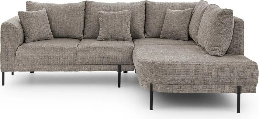 Szürkésbarna zsenília sarokkanapé (jobb oldali-L alakú) Mauris – Ropez