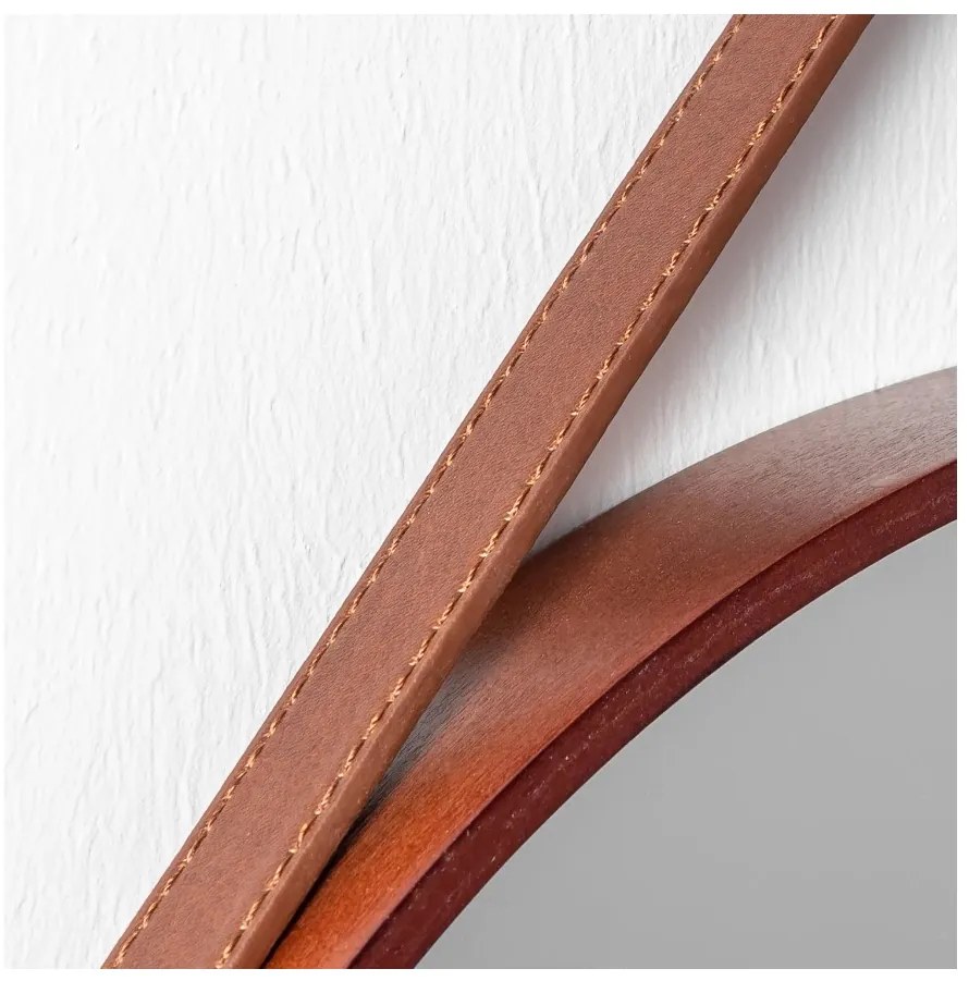 Tutumi Tutumi, kerek tükör 59 cm barna csíkon NBKL-18013, sötétbarna, HOM-09696