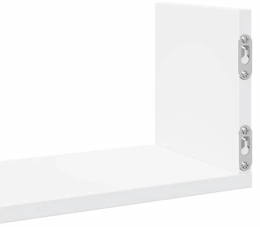 3 db fehér szerelt fa fali polc 58 x 18 x 18 cm