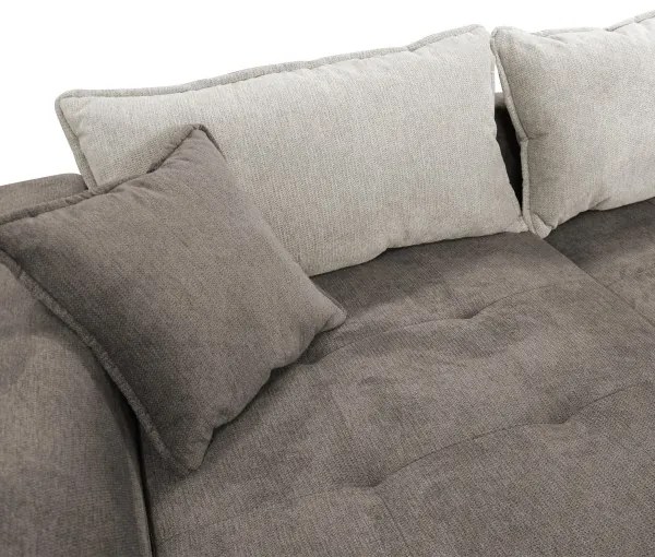 Kihúzható, tárolóval ellátott L-alakú balos sarok ülőgarnitúra LAGOA taupe/szürke