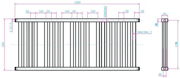 AREZZO design DUO WHITE 1200X500 törölközőszárítós radiátor AR-DU12050W