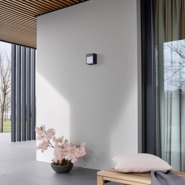 Brilagi-LED kültéri fali lámpa szenzorral TERNI LED/12W/230V antracit IP44