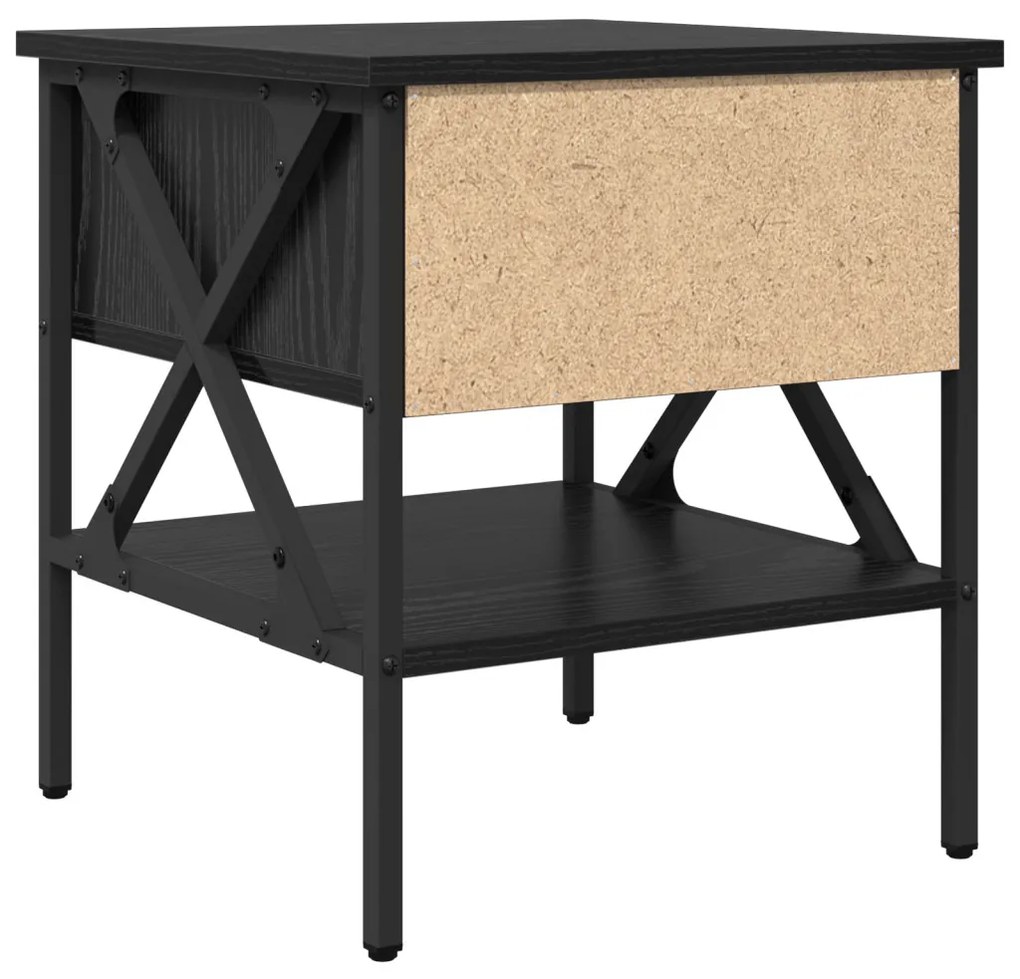 2 db fekete tölgy éjjeli asztal 40x42x45 cm MDF
