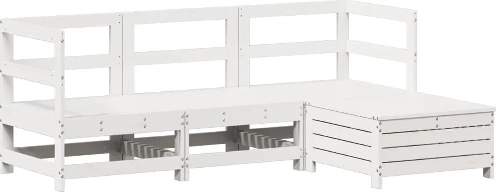 vidaXL fehér 4 részes tömör fenyőfa kerti ülőgarnitúra