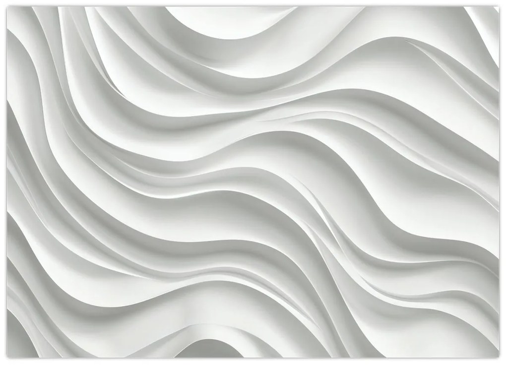 Kép - 3D fehér hullámok (70x50 cm)