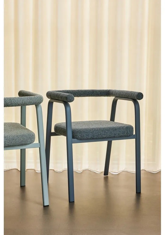 Szürke kárpitozott karfás étkezőfotel szett 2 db-os Ecto – Hübsch