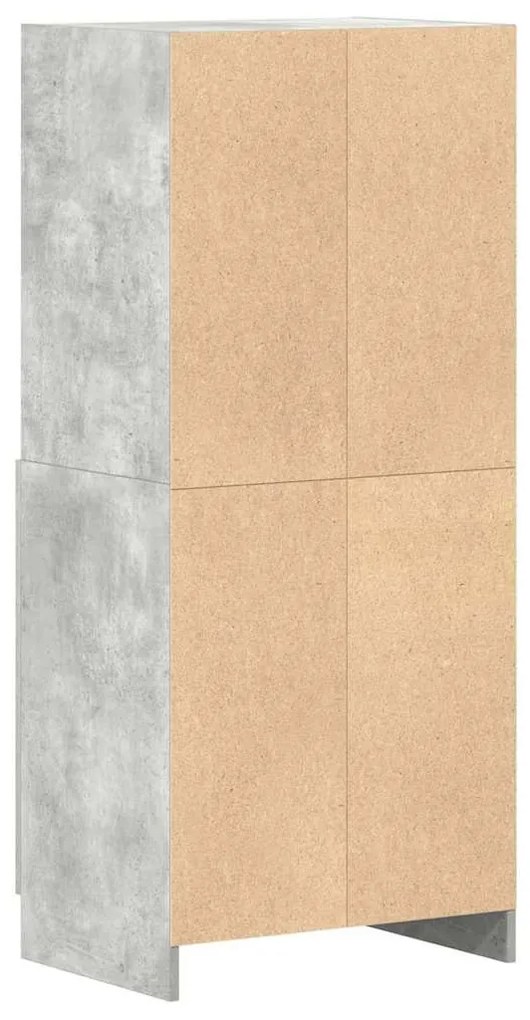 betonszürke szerelt fa konyhaszekrény 57 x 41,5 x 131,5 cm