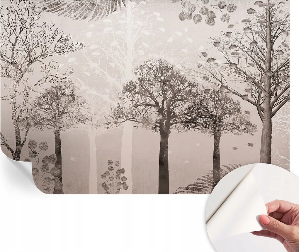 Modern öntapadós fotótapéta falra Finom fák 104x70 cm