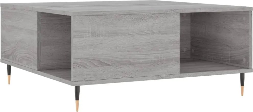 vidaXL szürke sonoma színű szerelt fa dohányzóasztal 80 x 80 x 36,5 cm