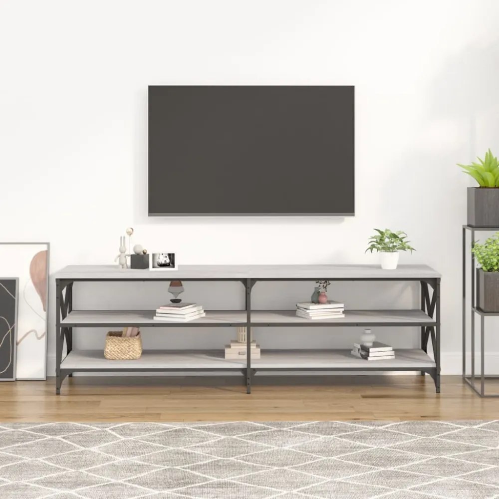 szürke sonoma színű szerelt fa TV-szekrény 160 x 40 x 50 cm