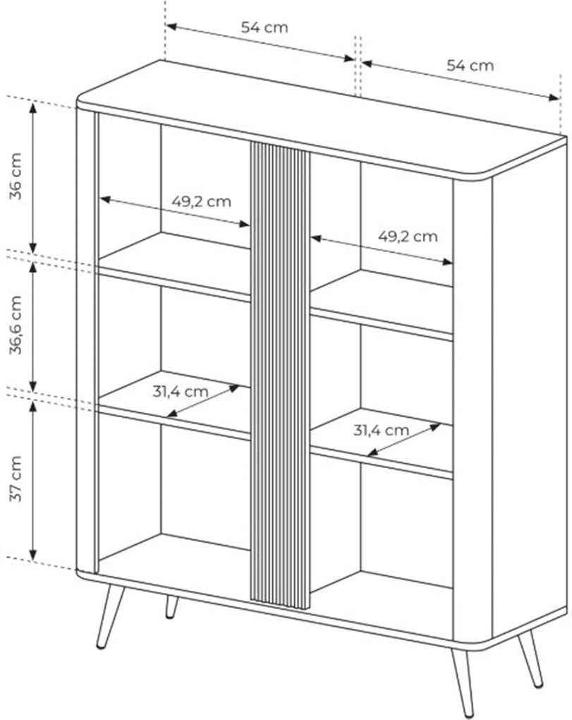 Edrin magas komód 113 cm - dunin tölgy / fekete