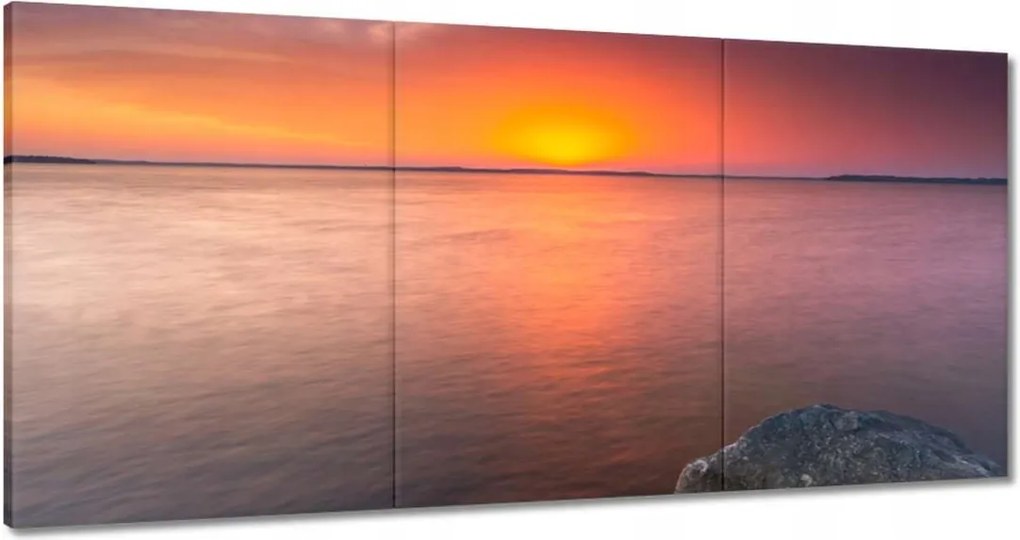 Vászonkép 120x60 Sziklák Tenger Naplemente