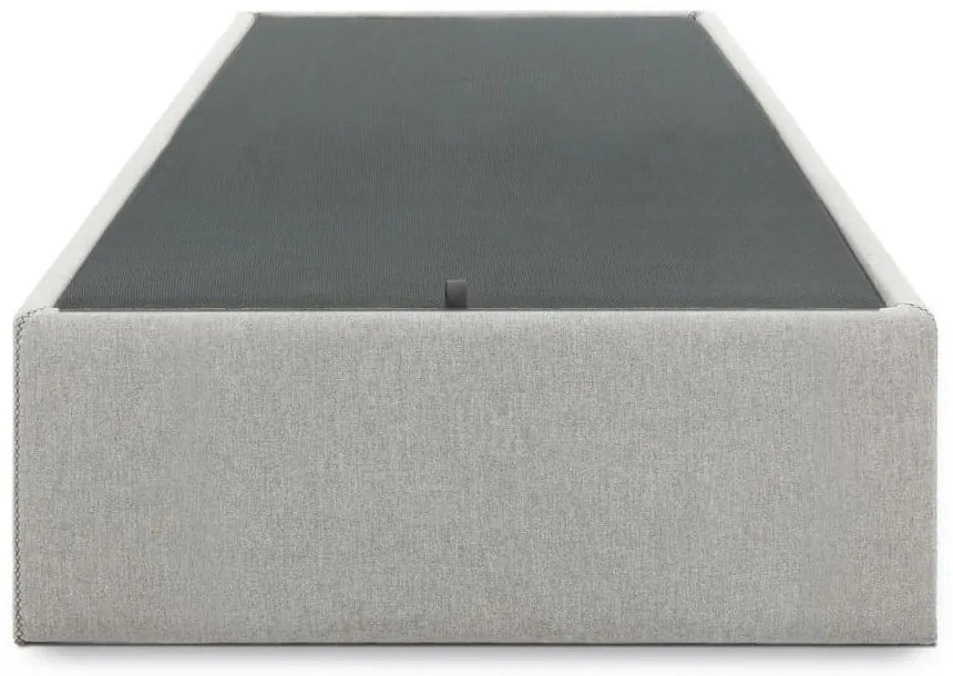 Szürke kárpitozott ágyneműtartós egyszemélyes ágy 90x190 cm Matters – Kave Home